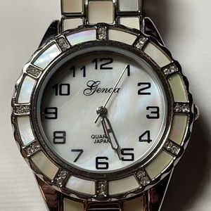Vintage Genoa abalone silver watch